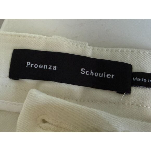 Proenza Schouler Womens Cream Trousers Size 8 Viscose Blend Tailored Fit Classic - Picture 4 of 7